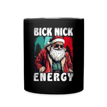 Big Nick Energy Funny Santa Claus Christmas - Full Colour Mug - black - Front