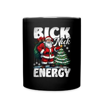 Big Nick Energy Funny Santa Claus Christmas - Full Colour Mug - black - Front