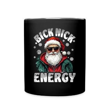 Big Nick Energy Funny Santa Claus Christmas - Full Colour Mug - black - Front