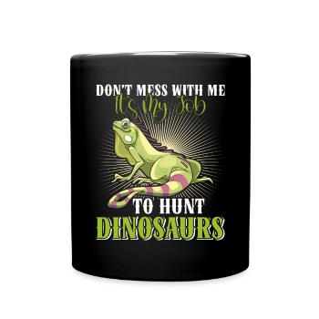 Iguana lustiger Spruch - Tasse einfarbig - Schwarz - Vorne