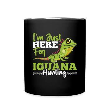 Iguana lustiger Spruch - Tasse einfarbig - Schwarz - Vorne