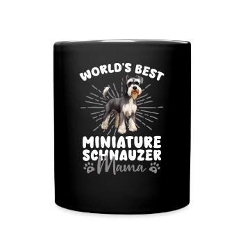 Zwergschnauzer Groovy Schnauzer Mama - Tasse einfarbig - Schwarz - Vorne