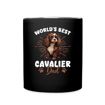 Cavalier King Charles Spaniel Dog Cavalier Dad - Full Colour Mug - black - Front
