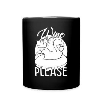 Party Flamingo Wine please Funny Flamingo - Full Colour Mug - black - Front