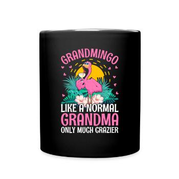 Flamingo Grandmingo Flamingo Grandma - Tasse einfarbig - Schwarz - Vorne
