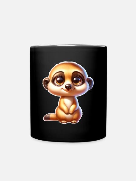 Erdmännchen - Tasse einfarbig - Schwarz
