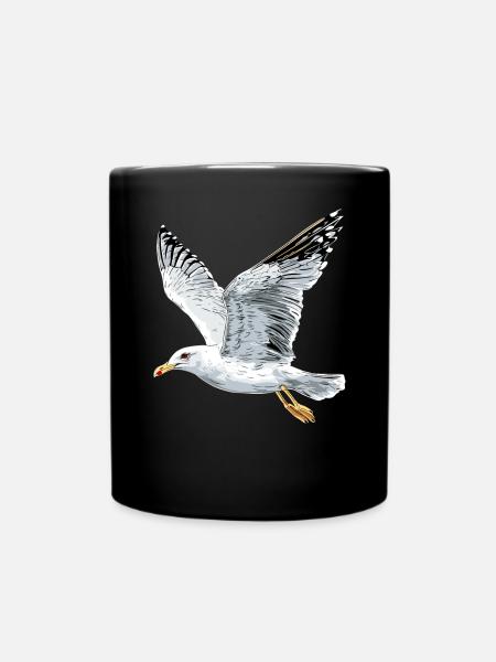 Möwe Strand Meer Nordsee Ostsee Silbermöwe Möwen - Tasse einfarbig - Schwarz