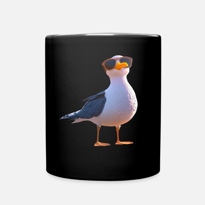 Möwe Strand Meer Nordsee Ostsee Silbermöwe Möwen - Tasse einfarbig - Schwarz