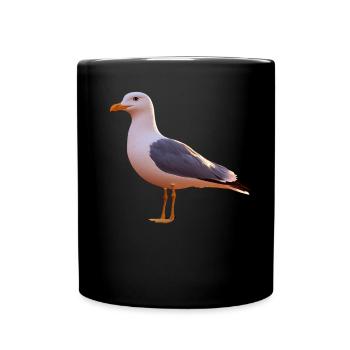 Möwe Strand Meer Nordsee Ostsee Silbermöwe Möwen - Tasse einfarbig - Schwarz - Vorne