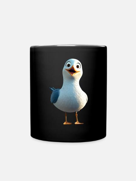 Möwe Strand Meer Nordsee Ostsee Silbermöwe Möwen - Tasse einfarbig - Schwarz