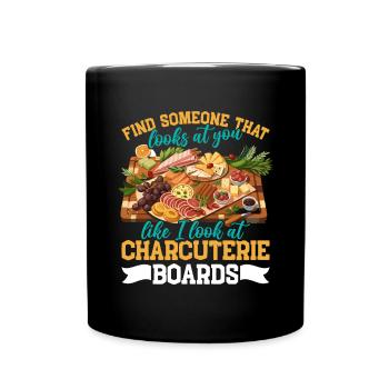 Funny Charcuterie Board - Tasse einfarbig - Schwarz - Vorne