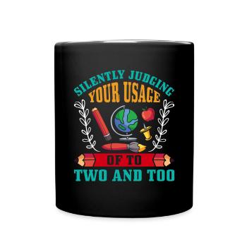 Funny English School Teacher - Tasse einfarbig - Schwarz - Vorne