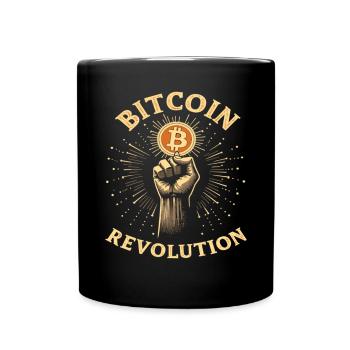 Bitcoin Revolution - Tasse einfarbig - Schwarz - Vorne