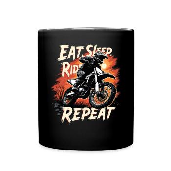 Motocross Eat Sleep Ride Repeat - Full Colour Mug - black - Front