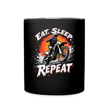 Motocross Eat Sleep Ride Repeat - Full Colour Mug - black - Front