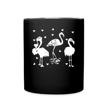 Pink Flamingos Cute Flamingo - Full Colour Mug - black - Front