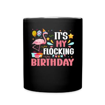 C’est mon anniversaire de flocage Flamingo Party Flamingo - Mug uni - noir - Devant
