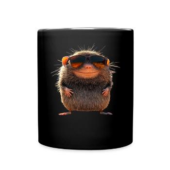 Maulwurf mit Sonnenbrille Liebe Süße Maulwürfe - Tasse einfarbig - Schwarz - Vorne