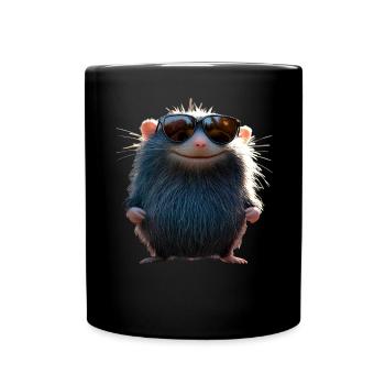 Maulwurf mit Sonnenbrille Liebe Süße Maulwürfe - Tasse einfarbig - Schwarz - Vorne
