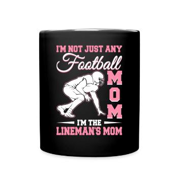 Maman de football La mère du monteur de ligne Maman de football - Mug uni - noir - Devant
