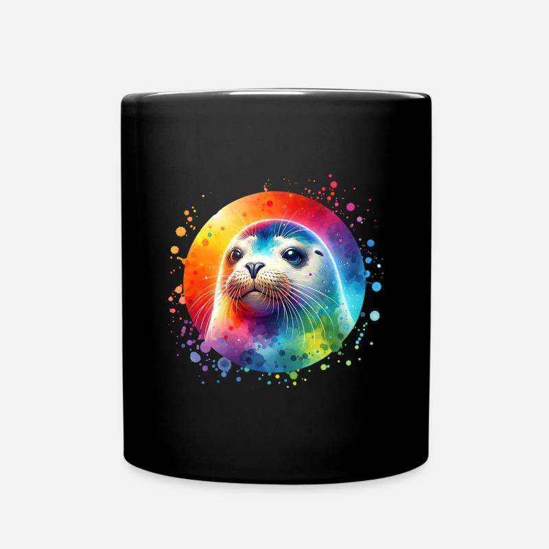 Robbe Seehund - Tasse einfarbig - Schwarz