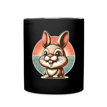 Lapin Rétro Vintage - Mug uni - noir - Devant