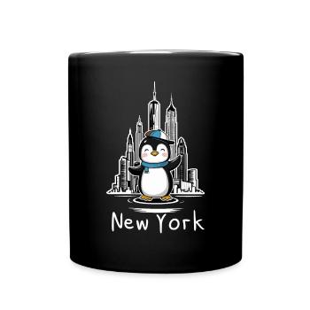 Pingouin mignon à New York - Mug uni - noir - Devant