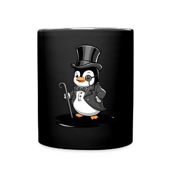 Pingouin élégant avec chapeau haut de forme - Mug uni - noir - Devant
