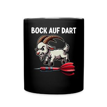 Darten Dartspieler Dartscheibe Dartpfeil Dartboard - Tasse einfarbig - Schwarz - Vorne