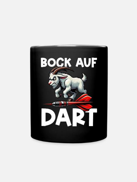 Darten Dartspieler Dartscheibe Dartpfeil Dartboard - Tasse einfarbig - Schwarz