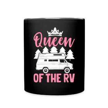 Reine du camping-car Camping Queen Camper Girl - Mug uni - noir - Devant