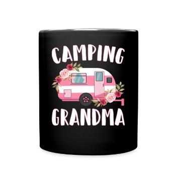 Motorhome Camping Grandma Caravan Glamping Camping - Full Colour Mug - black - Front