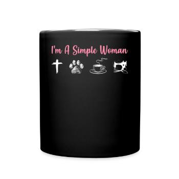 Nähmaschine Nähen Team Nähen Frauen I'm A Simple - Tasse einfarbig - Schwarz - Vorne