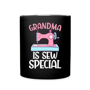 Nähen Oma Nähmaschine Oma Sew Special - Tasse einfarbig - Schwarz - Vorne