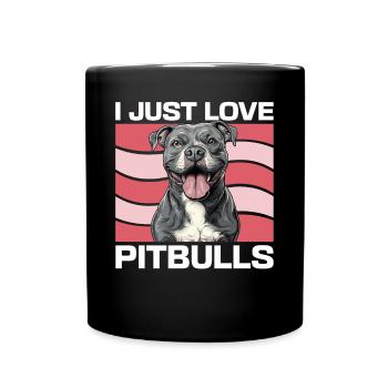 Pitbull Terrier Dog Owner - Full Colour Mug - black - Front