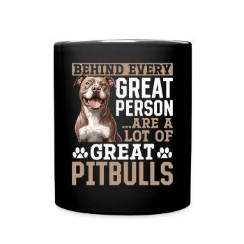 Pitbull Terrier Dog Owner - Full Colour Mug - black - Front