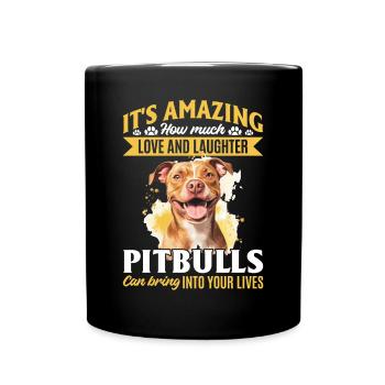 Pitbull Terrier Dog Owner - Full Colour Mug - black - Front