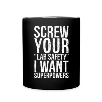 screw your lab safety - Tasse einfarbig - Schwarz - Vorne