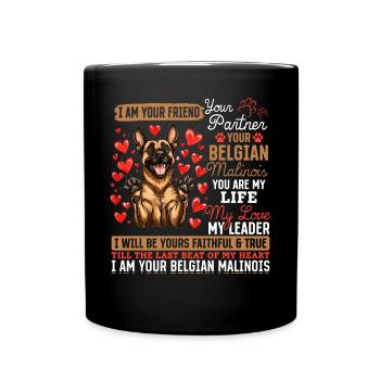 Belgian Malinois Lover Dog Owner - Full Colour Mug - black - Front