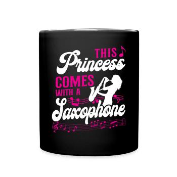 Saxophone This Princess Comes With - Full Colour Mug - black - Front