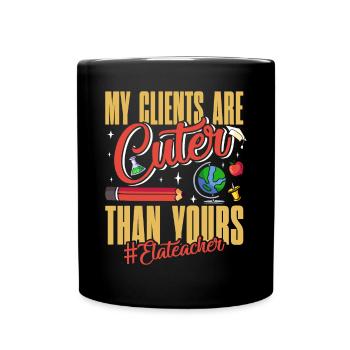 Funny English School Teacher - Tasse einfarbig - Schwarz - Vorne