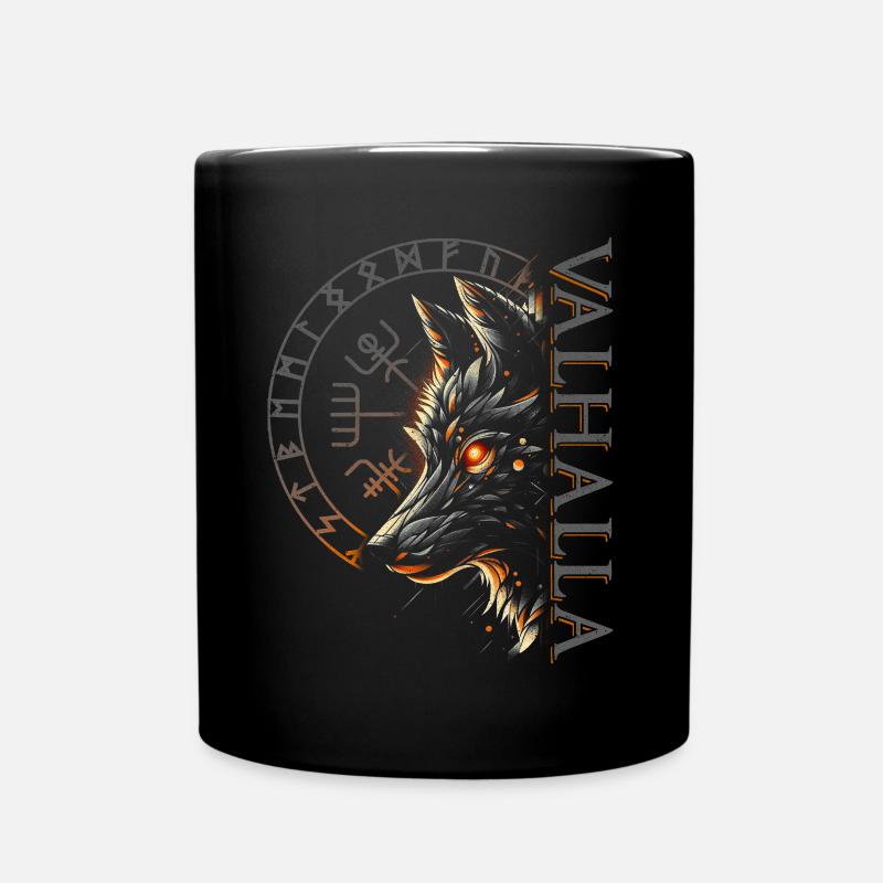 Valhalla Wolf Dieux nordiques Vikings nordiques - Mug uni - noir