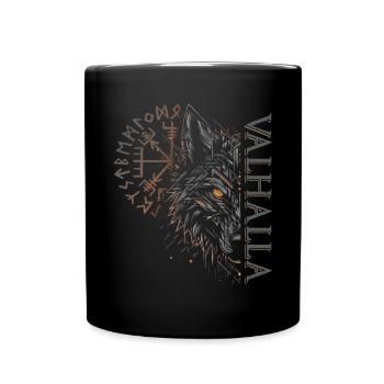 Valhalla Wolf Norse Gods Norse Vikings - Full Colour Mug - black - Front
