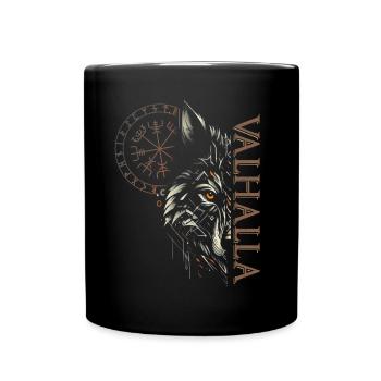 Valhalla Wolf Norse Gods Norse Vikings - Full Colour Mug - black - Front