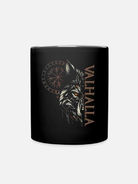 Valhalla Wolf Dieux nordiques Vikings nordiques - Mug uni - noir