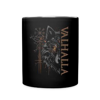 Valhalla Wolf Norse Gods Norse Vikings - Full Colour Mug - black - Front