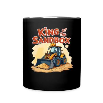 King of the Sandbox – Funny Excavator Kids - Full Colour Mug - black - Front