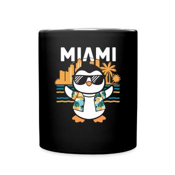 Miami Penguin with Sunglasses - Full Colour Mug - black - Front
