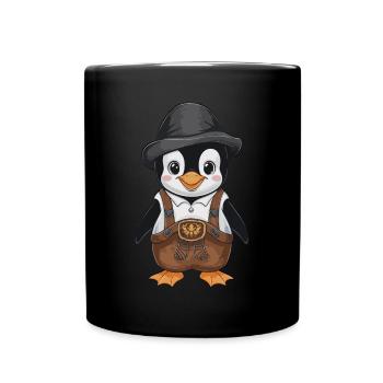 Cute penguin in leather pants Bayer - Full Colour Mug - black - Front