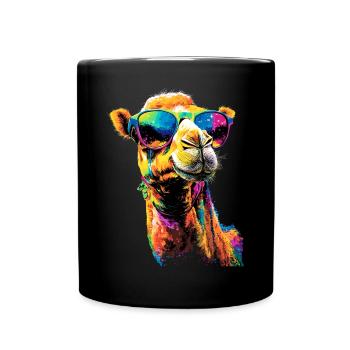 Kamel Dromedar Trampeltier Camel Geschenk Kamele - Tasse einfarbig - Schwarz - Vorne